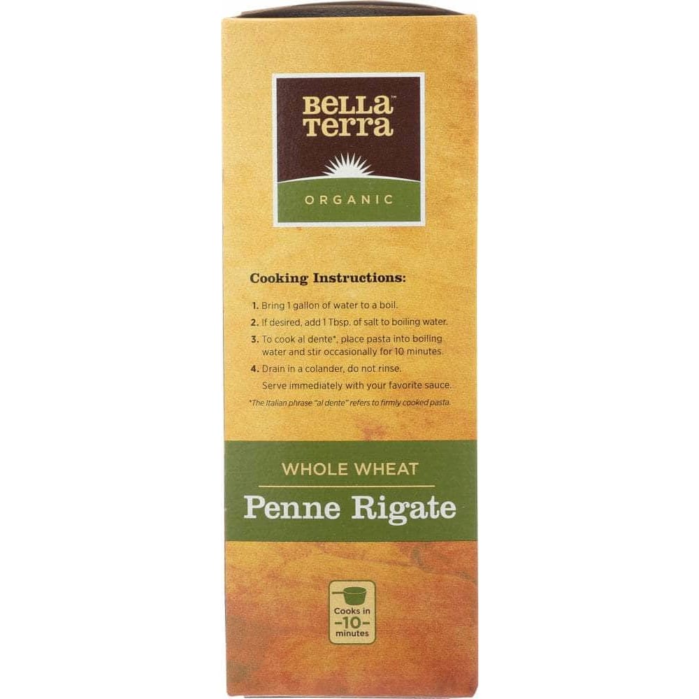 BELLA TERRA Grocery > Meal Ingredients > Noodles & Pasta BELLA TERRA: Organic Whole Wheat Penne Rigate Pasta, 12 oz