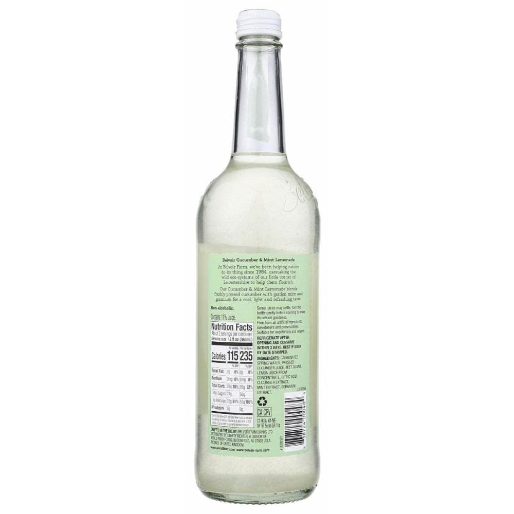 BELVOIR Grocery > Beverages > Sodas BELVOIR: Cucumber & Mint Lemonade, 25.4 fo