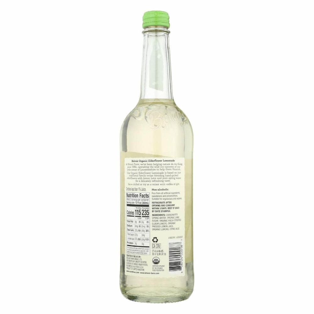 BELVOIR Grocery > Beverages > Sodas BELVOIR: Organic Elderflower Lemonade Soft Drink, 25.4 fo