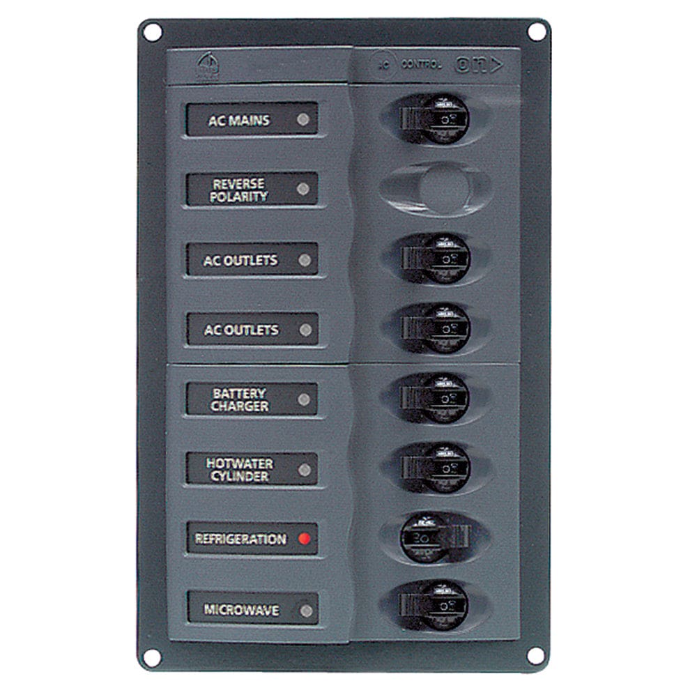 BEP AC Circuit Breaker Panel w/ o Meters 6 Way w/ Double Pole Mains - Electrical | Electrical Panels - BEP Marine