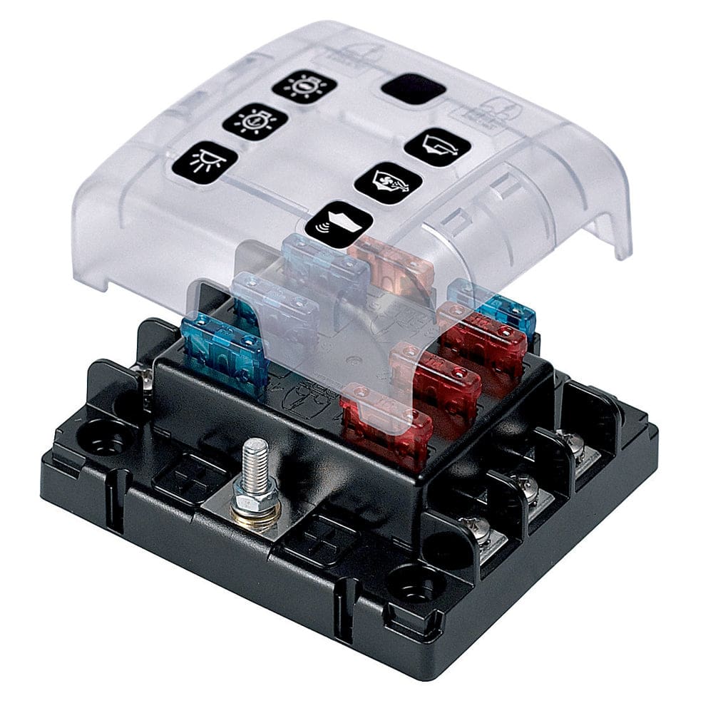 BEP ATC Six Way Fuse Holder & Screw Terminals w/ Cover & Link - Electrical | Fuse Blocks & Fuses - BEP Marine