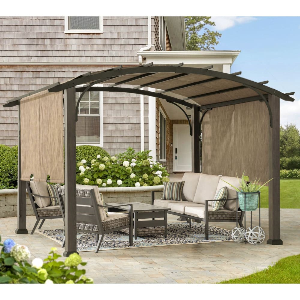 Berkley Jensen 12’ x 10’ Steel Framed Pergola with Canopy - Home/Patio & Outdoor Living/Arbors Pergolas & Gazebos/Pergolas/ - Unbranded