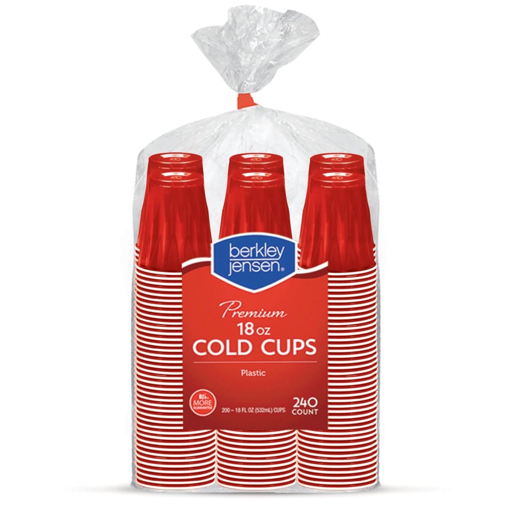 Berkley Jensen 18-Oz. Plastic Cups 240 ct. - Red - Berkley Jensen