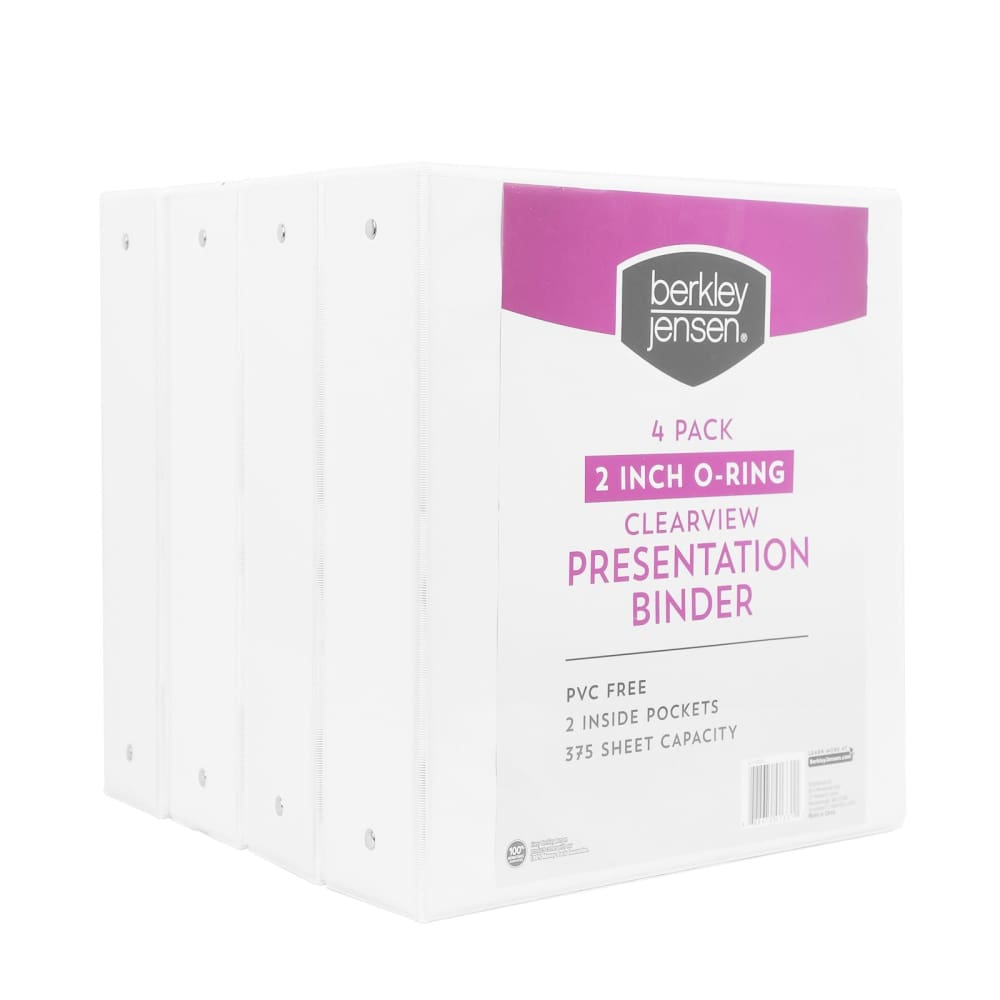 Berkley Jensen 2 Binder 4 pk. - White - Berkley Jensen