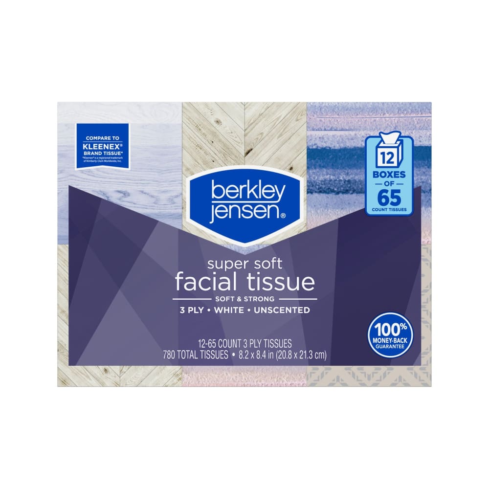 Berkley Jensen 3 Ply Facial Tissue 65 ct./12 pk. - Berkley