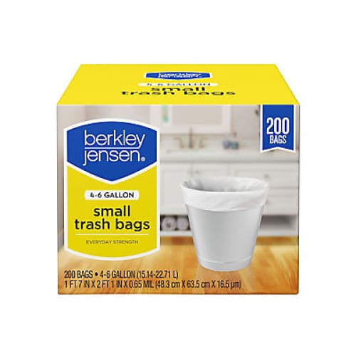 Berkley Jensen 4-6 Gallon Trash Basket Liner 200 ct. - White - Home/Seasonal/Holiday/Holiday Party Supplies & Cleanup/ - Berkley Jensen
