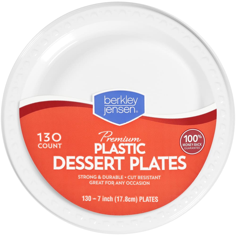 Berkley Jensen 7 White Plastic Dessert Plates 130 ct - Berkley Jensen