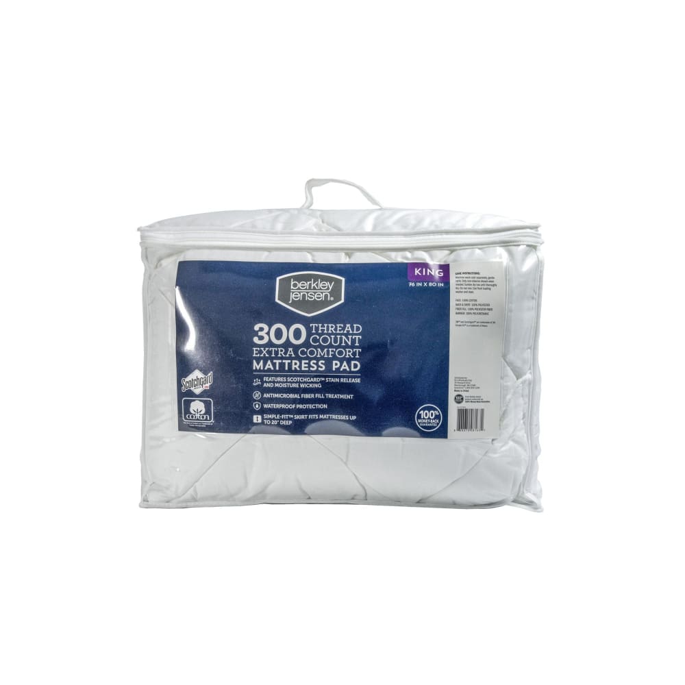 Berkley Jensen Extra Comfort Waterproof King-Size Mattress Pad - Berkley Jensen