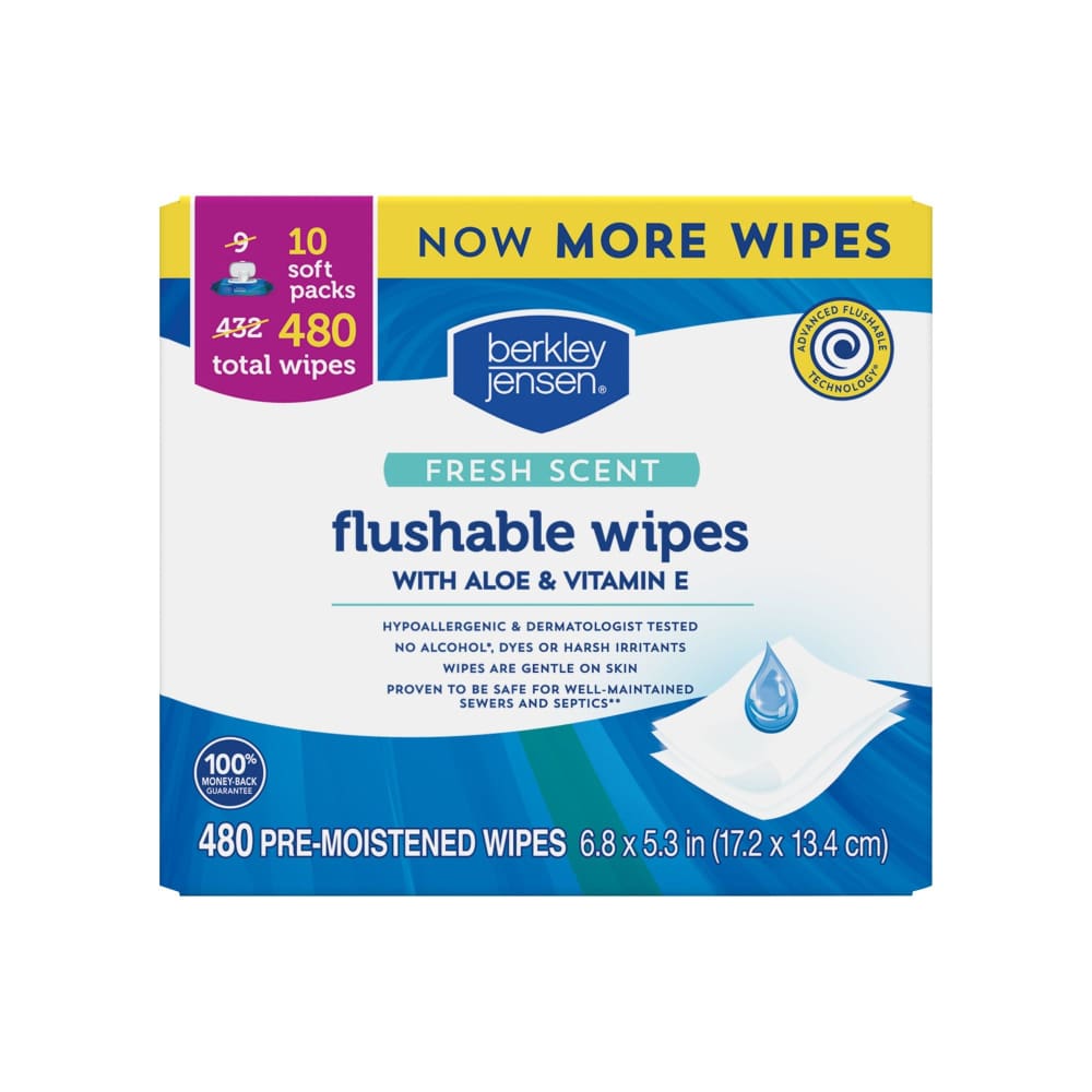 Berkley Jensen Flushable Wipes 480 ct. - Berkley Jensen