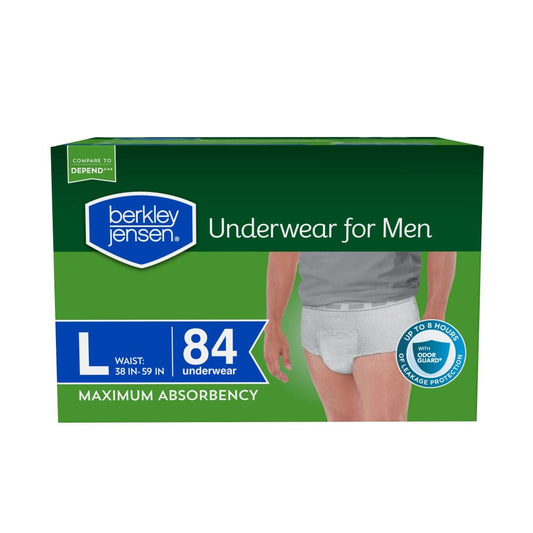 Berkley Jensen Incontinence and Post Partum Underwear for Women, Size Large,  84 ct.