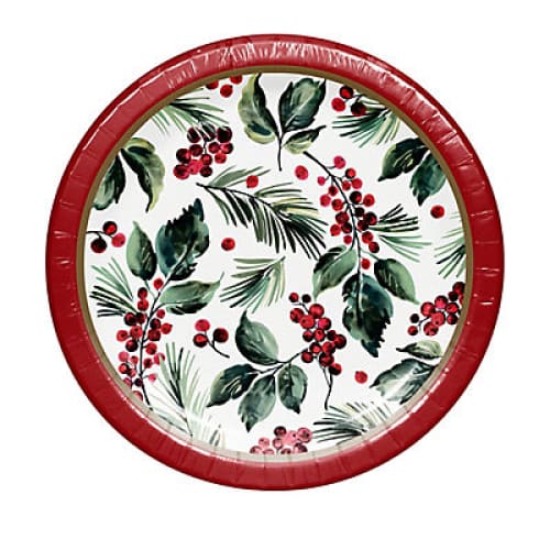 Berkley Jensen Merry Berry Holiday 7 Paper Plates 100 ct. - Home/Household Essentials/Paper & Plastic/Disposable Tableware/ - Berkley Jensen