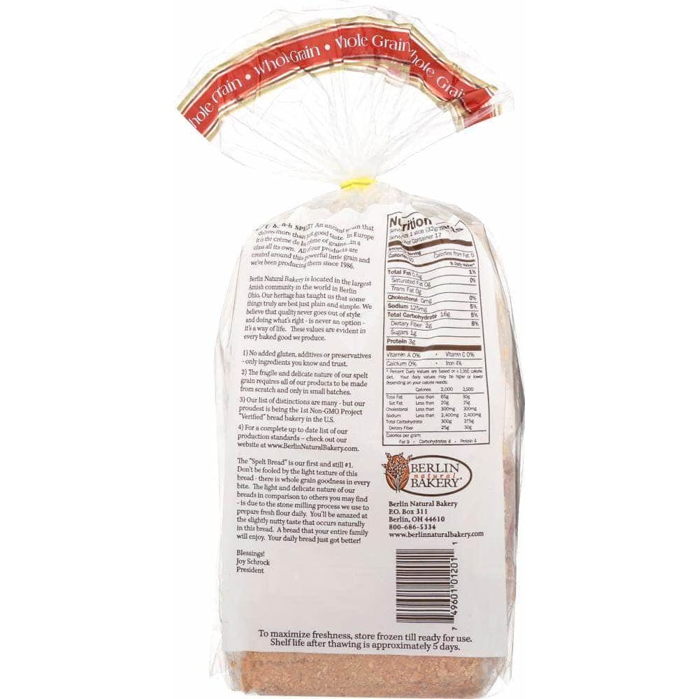 Berlin Bakery Berlin Bakery Spelt Bread, 1.30 lb