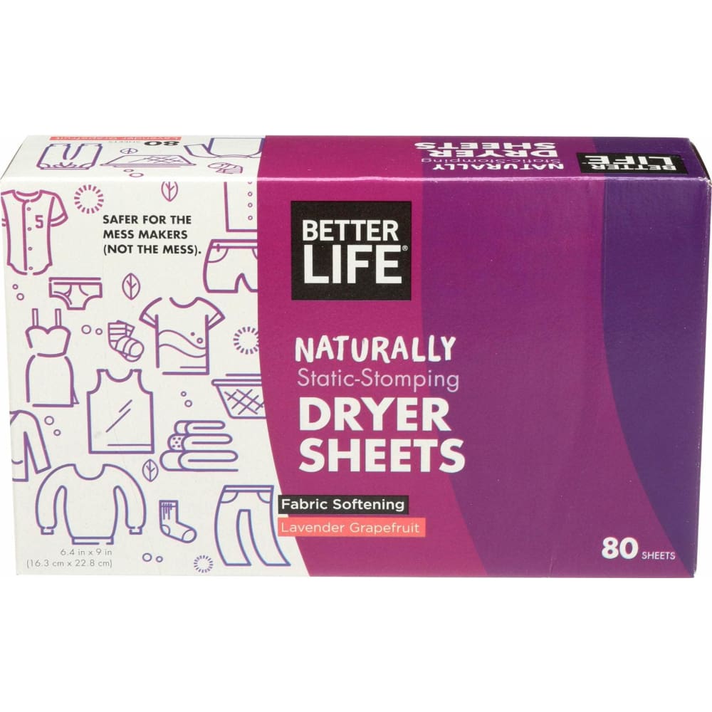 BETTER LIFE BETTER LIFE Dryer Sheets Lavender Grapefruit, 80 pc