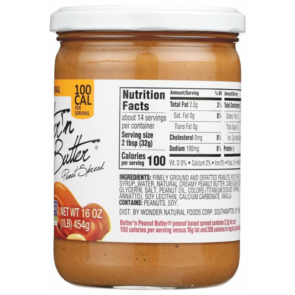 BETTER N PEANUT BUTTER Grocery > Dairy, Dairy Substitutes and Eggs > Butters > Peanut Butter BETTER N PEANUT BUTTER Peanut Spread Original, 16 oz