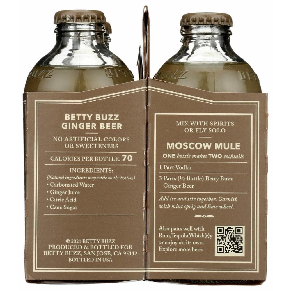 BETTY BUZZ Grocery > Beverages > Drink Mixes BETTY BUZZ Ginger Beer Cocktail Mixer 4 Pack, 36 fo