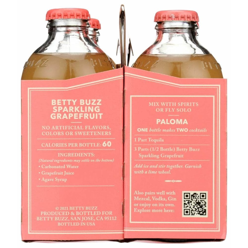 BETTY BUZZ Grocery > Beverages > Drink Mixes BETTY BUZZ Sparkling Grapefruit Cocktail Mixer 4 Pack, 36 fo