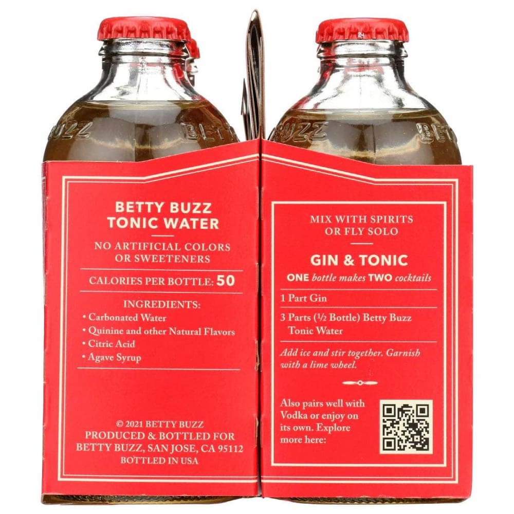 BETTY BUZZ Grocery > Beverages > Drink Mixes BETTY BUZZ Tonic Water Cocktail Mixer 4 Pack, 36 fo