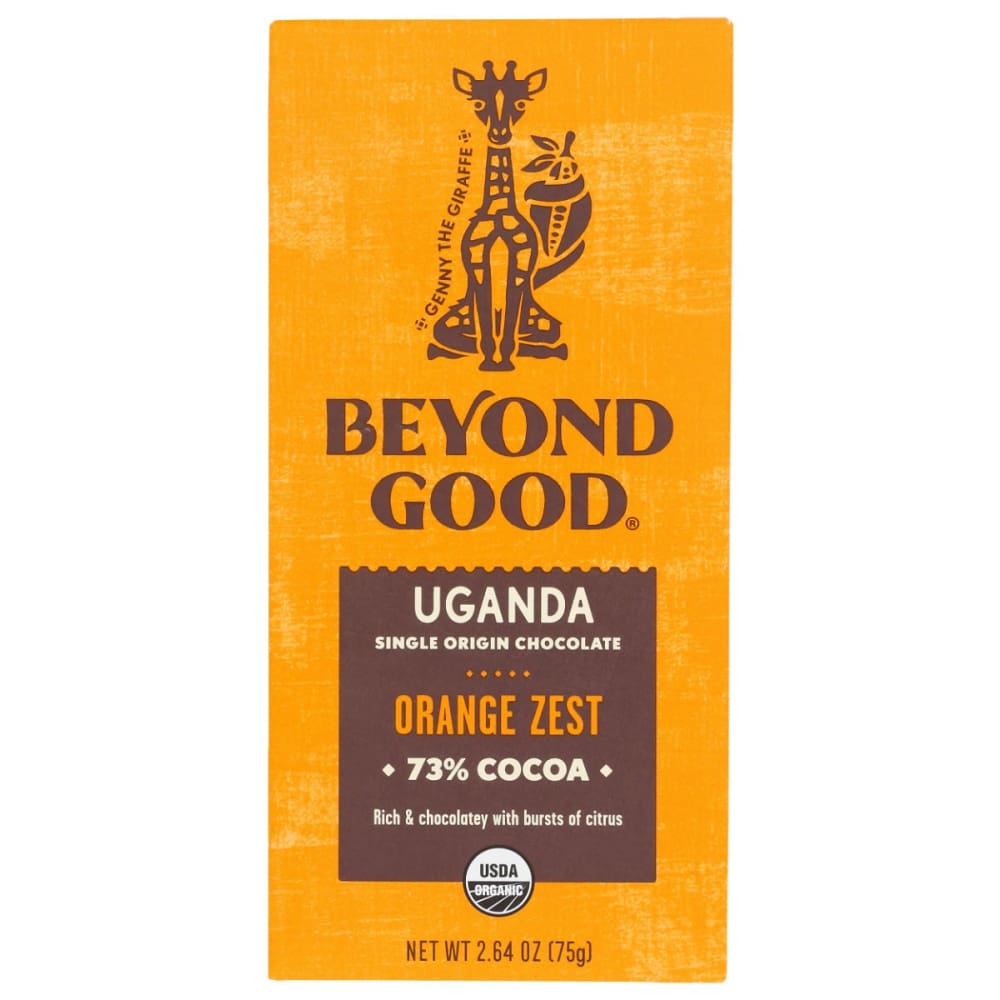 BEYOND GOOD: Bar Choc Orange Zest 2.64 OZ (Pack of 5) - BEYOND GOOD