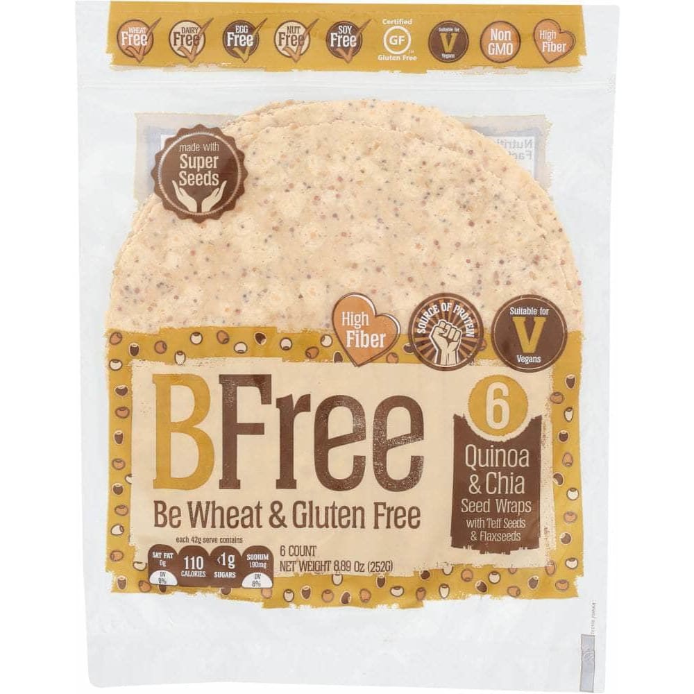 Bfree Bfree Quinoa and Chia Seed Wrap with Teff and Flax Seeds, 8.89 oz