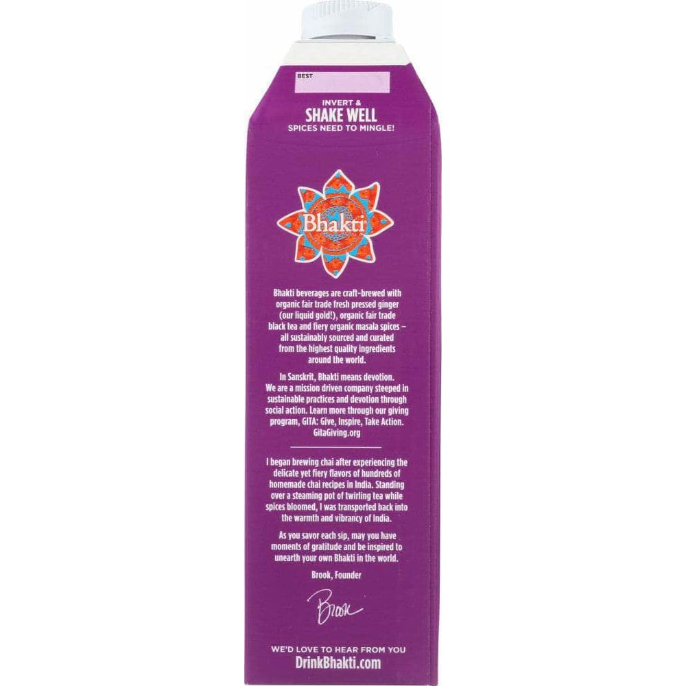 Bhakti Chai Bhakti Chai Unsweetened Chai Concentrate, 32 oz