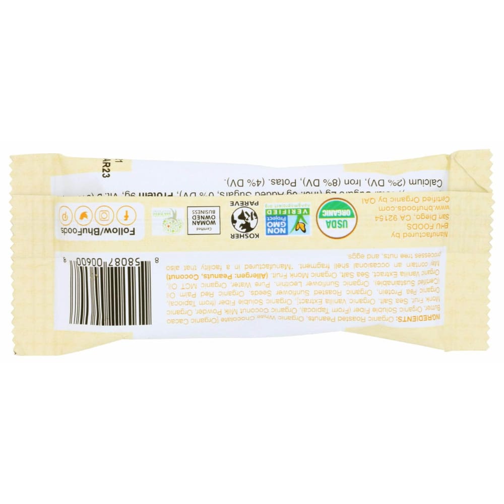 BHU FOODS Bhu Foods Bar Peanut Bttr Wht Choc, 1.6 Oz