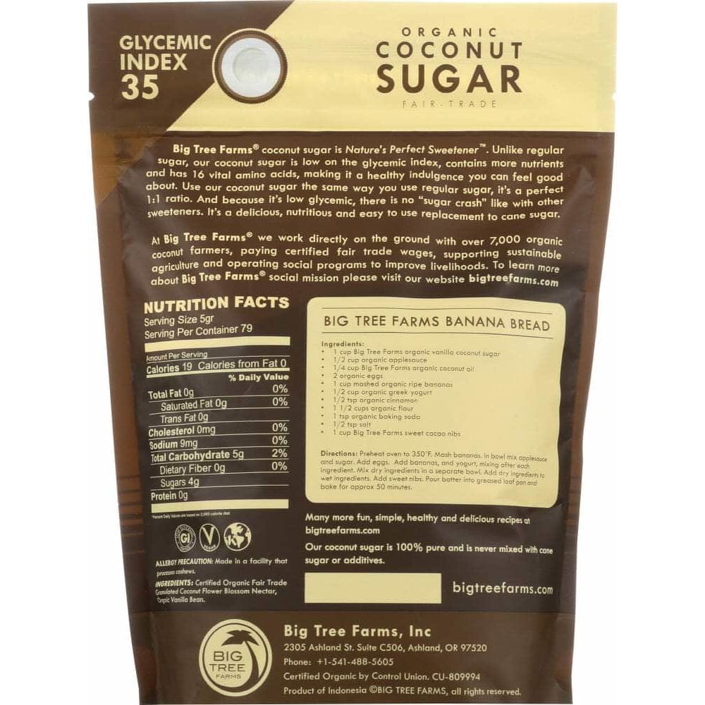 Big Tree Farms Big Tree Farms Organic Coconut Palm Sugar Vanilla, 14 oz