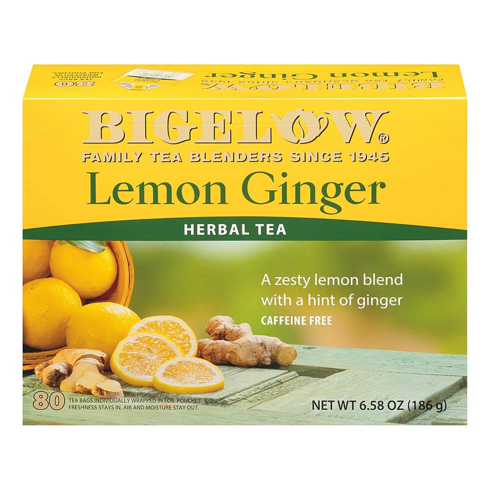Bigelow Lemon Ginger Caffeine-Free Herbal Tea 80 ct. - Home/Grocery Household & Pet/Coffee Tea & Creamer/Tea/ - Unbranded