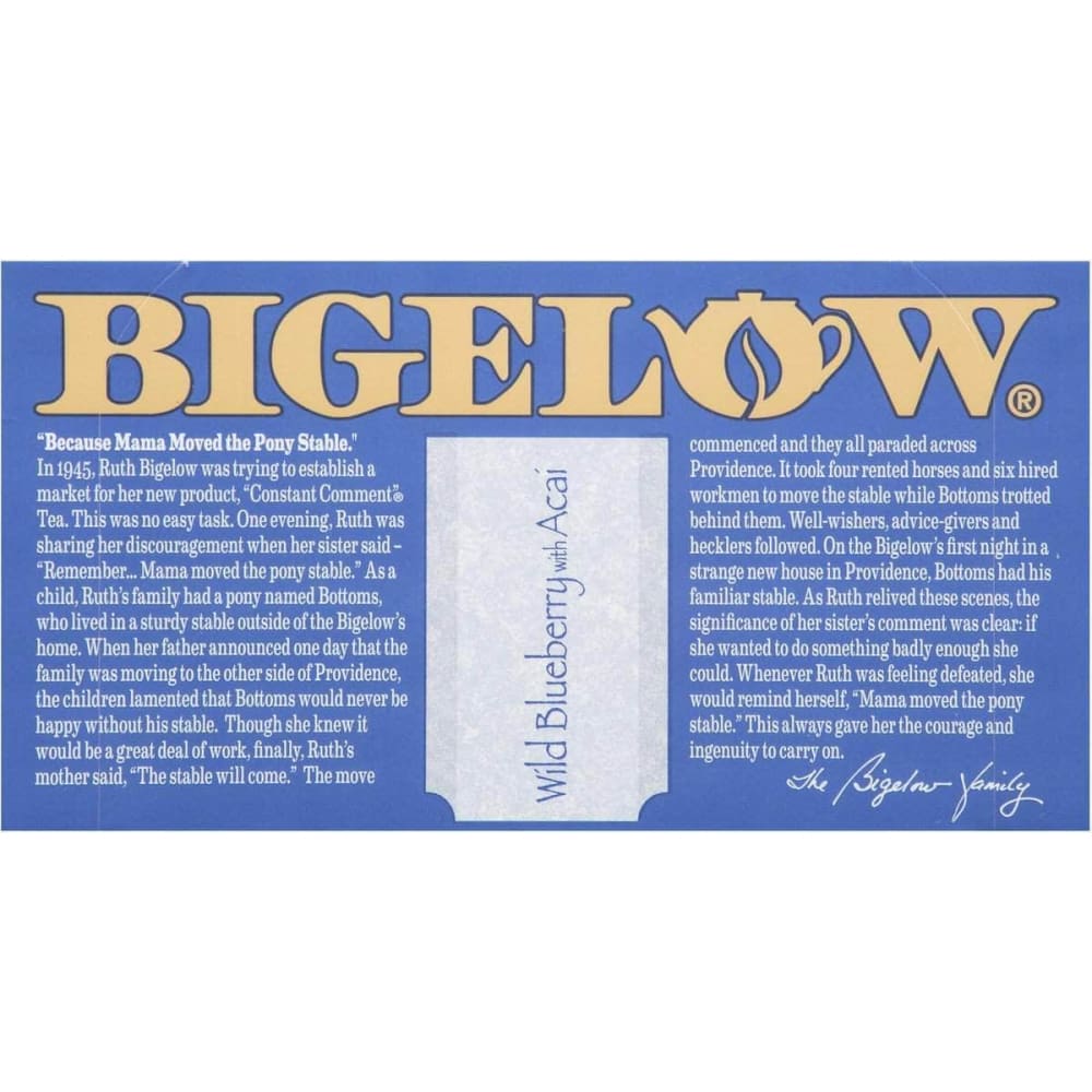 Bigelow Bigelow Wild Blueberry with Acai Herbal Tea 20 Bags, 1.46 oz