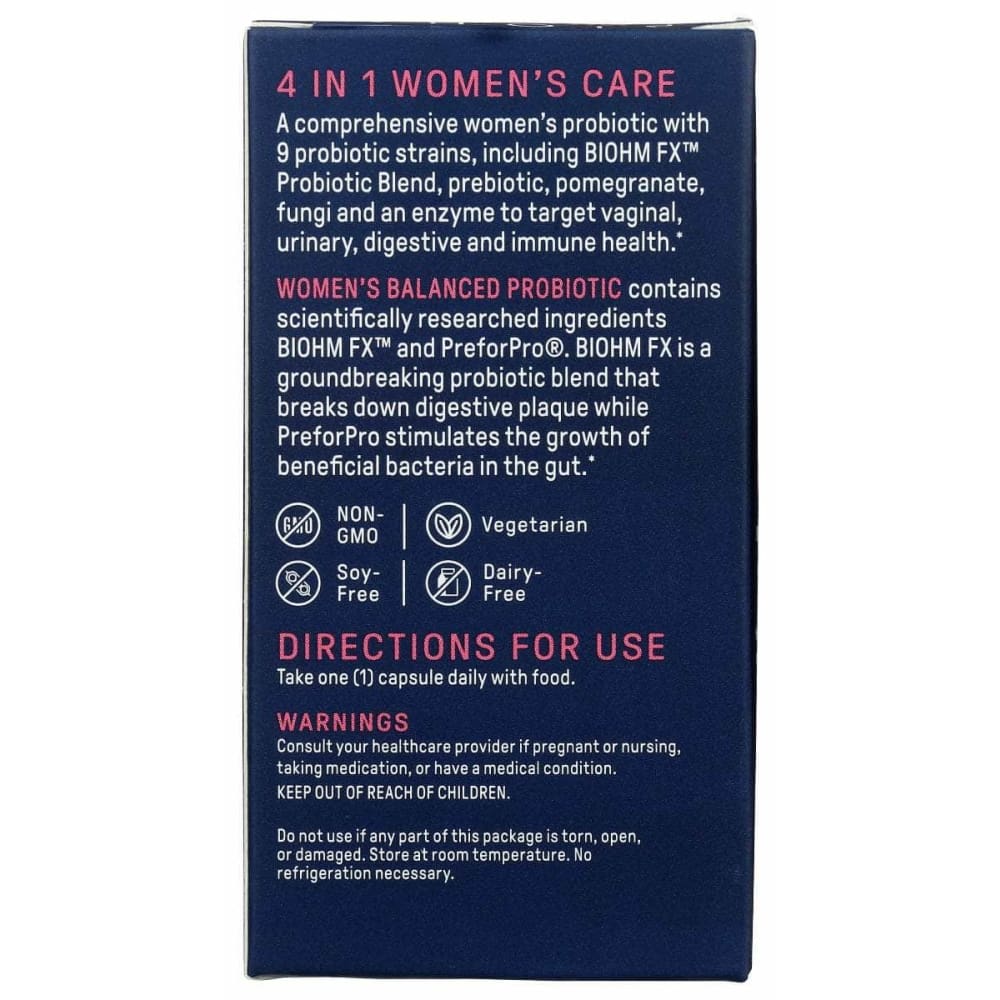 BIOHM Health > Vitamins & Supplements BIOHM: Womens Balanced Probiotic Supplement, 30 vc