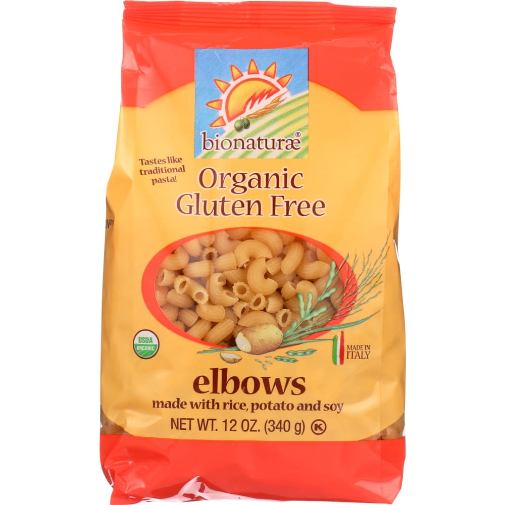 BIONATURAE: Organic Pasta Elbows Gluten Free 12 oz (Pack of 5) - Pasta and Sauces - BIONATURAE