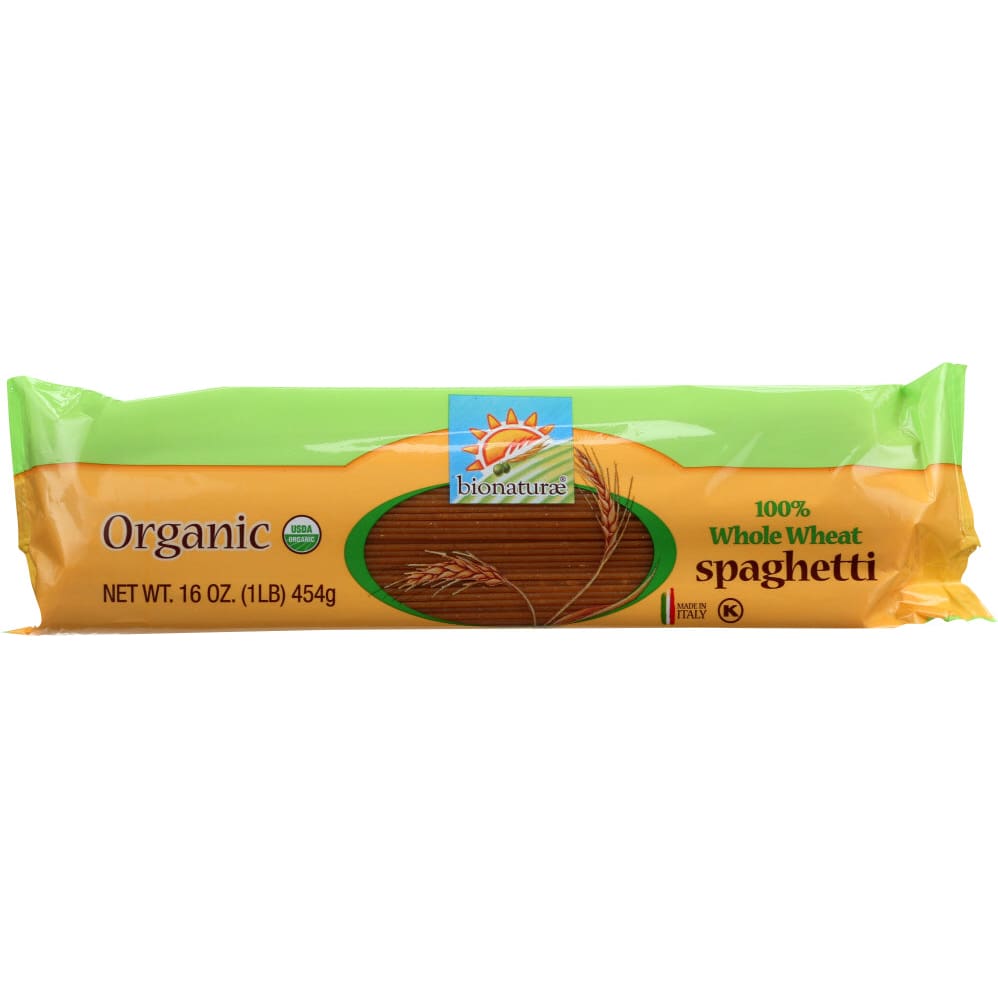 BIONATURAE: Organic Whole Wheat Pasta Spaghetti 16 Oz (Pack of 5) - Noodles & Pasta - BIONATURAE