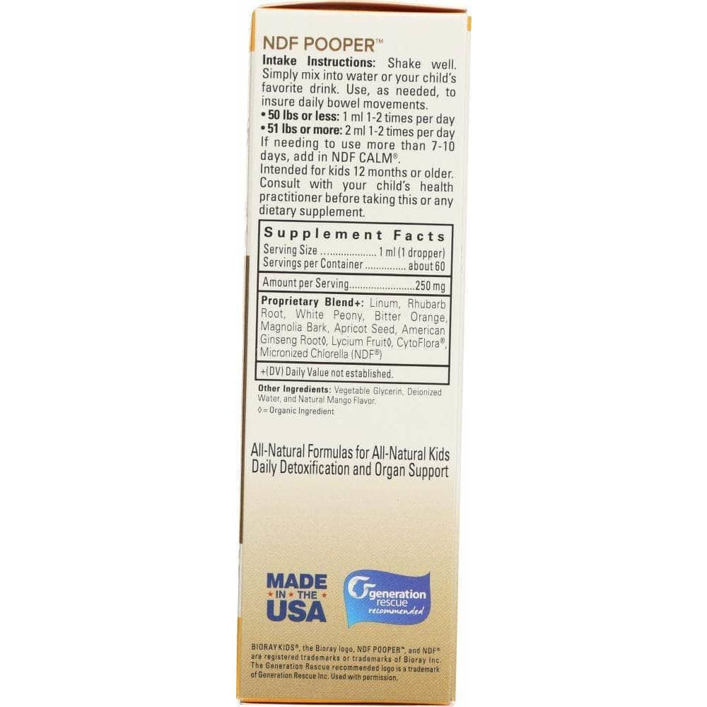 Bioray Bioray Kids NDF Pooper Liquid Herbal Drops, 2 oz