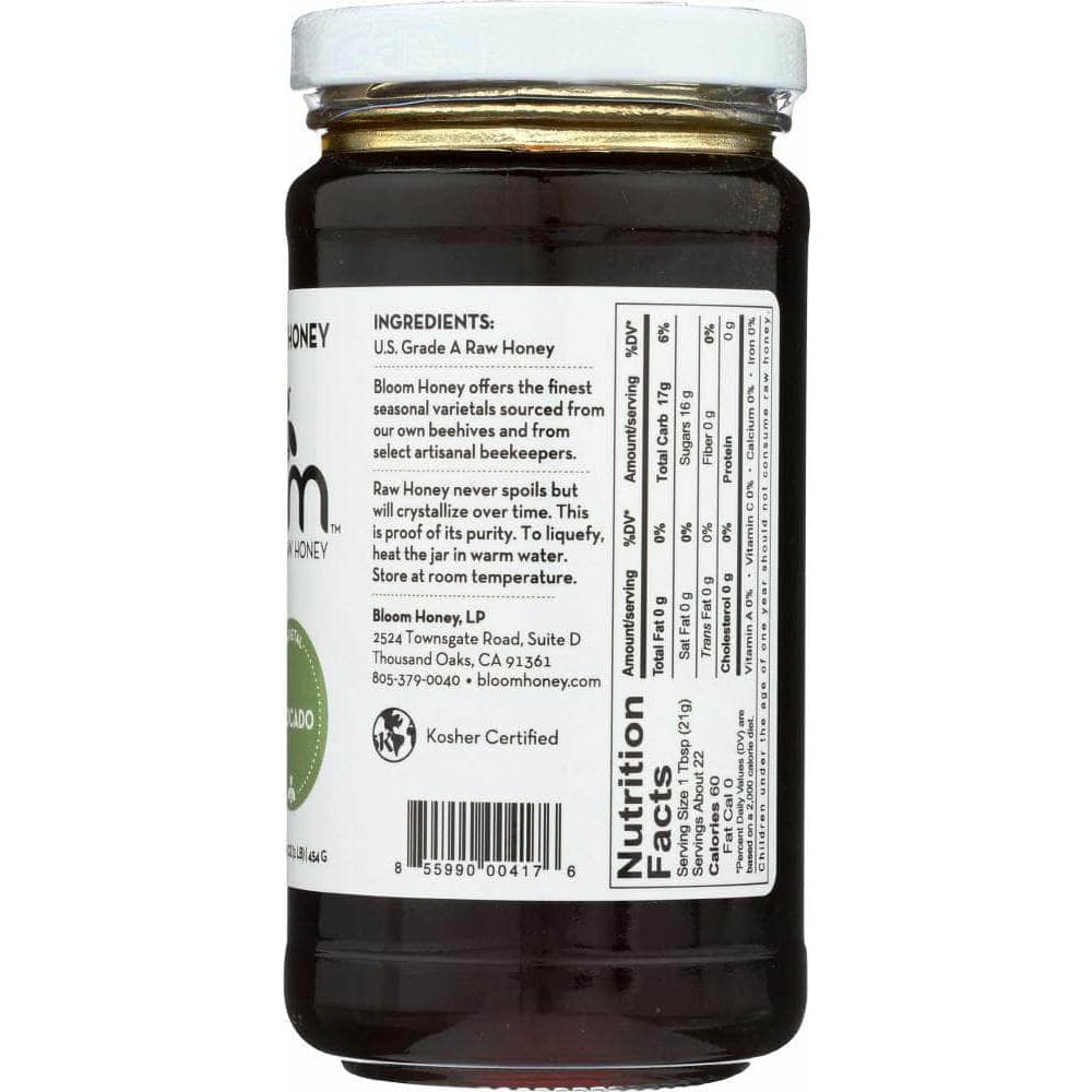 Bloom Honey Bloom Honey Raw Avocado Honey, 16 oz