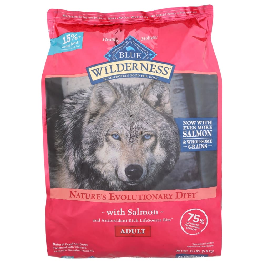 BLUE BUFFALO: Dog Food Adlt Slmn Wldrn 13 LB - Pet > Dog Food - BLUE BUFFALO