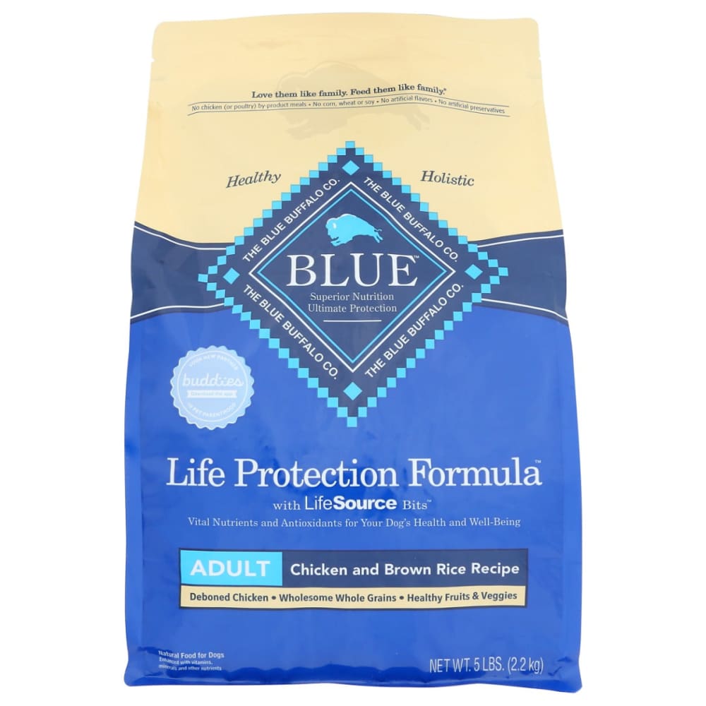 BLUE BUFFALO: Food Dog Adlt Chkn Brw Rc 5 LB - Pet > Dog Food - BLUE BUFFALO