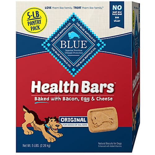 Blue Buffalo Health Bars Natural Crunchy Dog Treats Biscuits 5 lbs. - Bacon Egg & Cheese - Home/Pet/Dog Supplies/Dog Treats/ - Blue Buffalo
