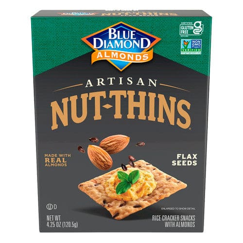 Blue Diamond Artisan Flax Seed Nut-Thins 4.25oz (Case of 12) - Snacks/Crackers - Blue Diamond