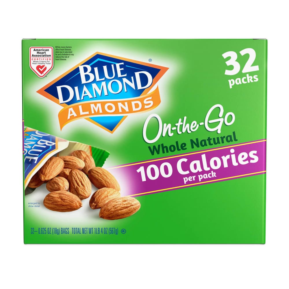 Blue Diamond Whole Natural Almond Snack Packs 32 ct. - Blue Diamond