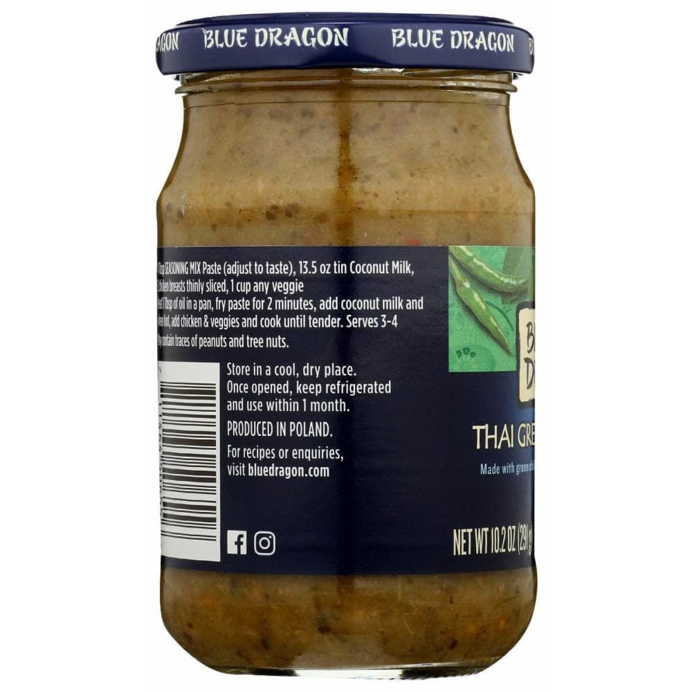 BLUE DRAGON Grocery > Cooking & Baking > Seasonings BLUE DRAGON: Curry Green Paste, 10.2 oz