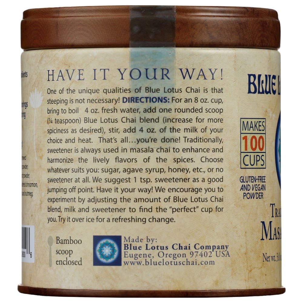 BLUE LOTUS CHAI: Chai Masala Traditional 3 oz - Grocery > Beverages > Coffee Tea & Hot Cocoa - BLUE LOTUS CHAI