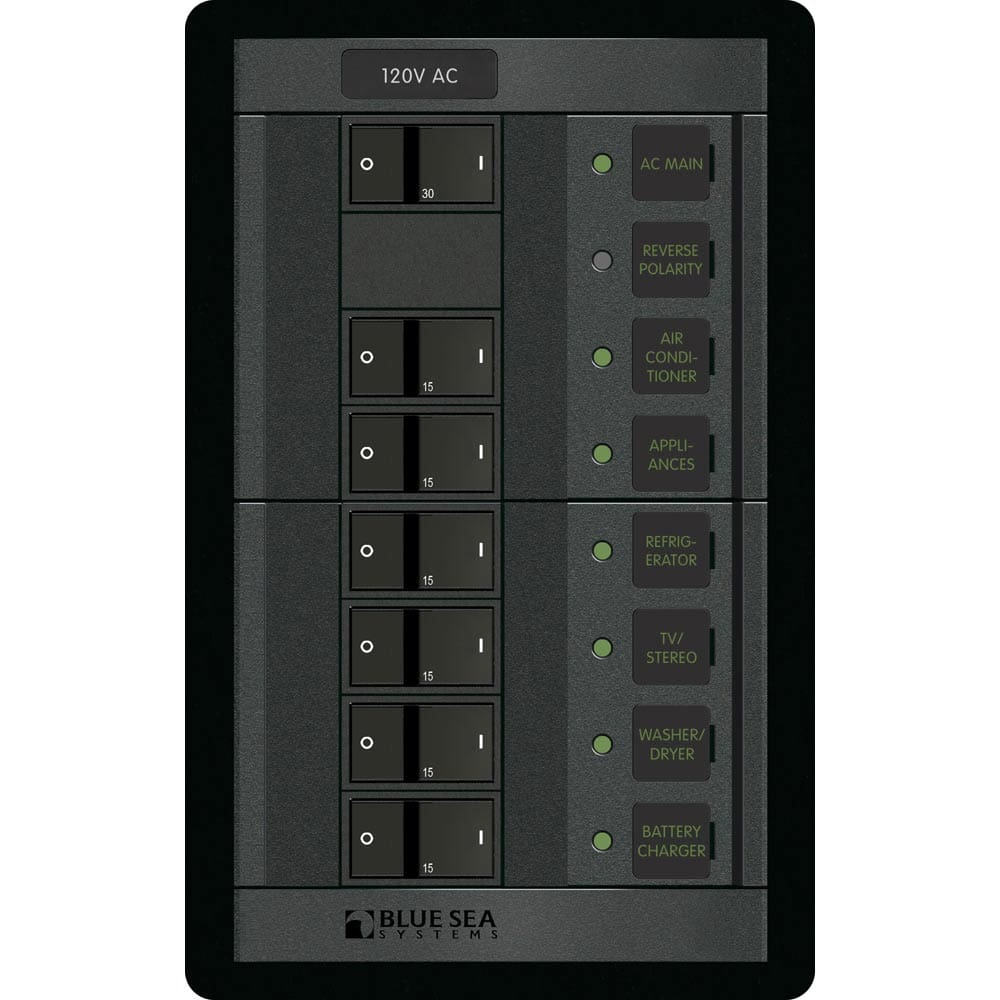 Blue Sea 1202 120V AC Main + 6 Positions - Vertical - Electrical | Electrical Panels - Blue Sea Systems