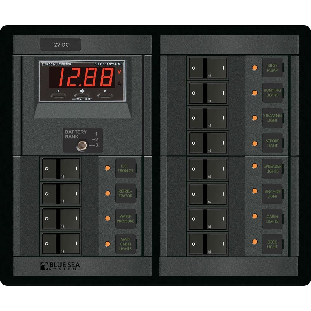 Blue Sea 1217 12V DC 12 Position w/ Digital Meter - Electrical | Electrical Panels - Blue Sea Systems