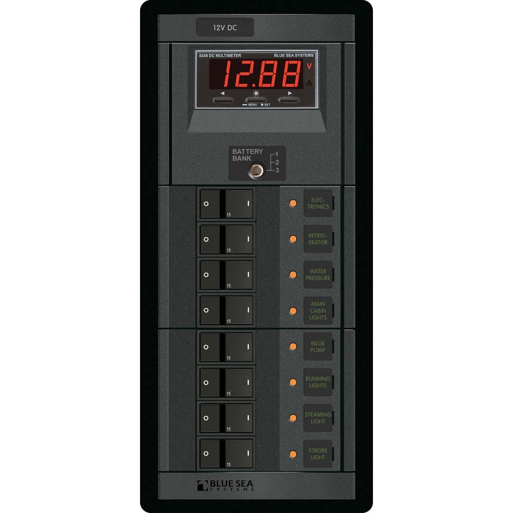 Blue Sea 1227 12V DC 8 Position w/ Digital Meter - Electrical | Electrical Panels - Blue Sea Systems