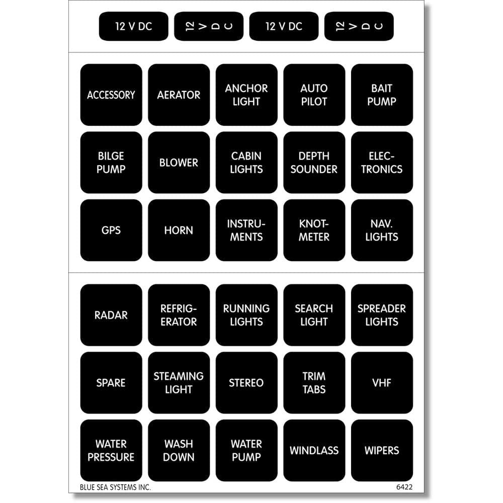 Blue Sea 4215 Square Format Label Set - 30 - Electrical | Switches & Accessories - Blue Sea Systems