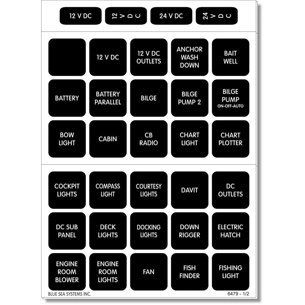 Blue Sea 4216 Square Format Label Set - 60 - Electrical | Switches & Accessories - Blue Sea Systems