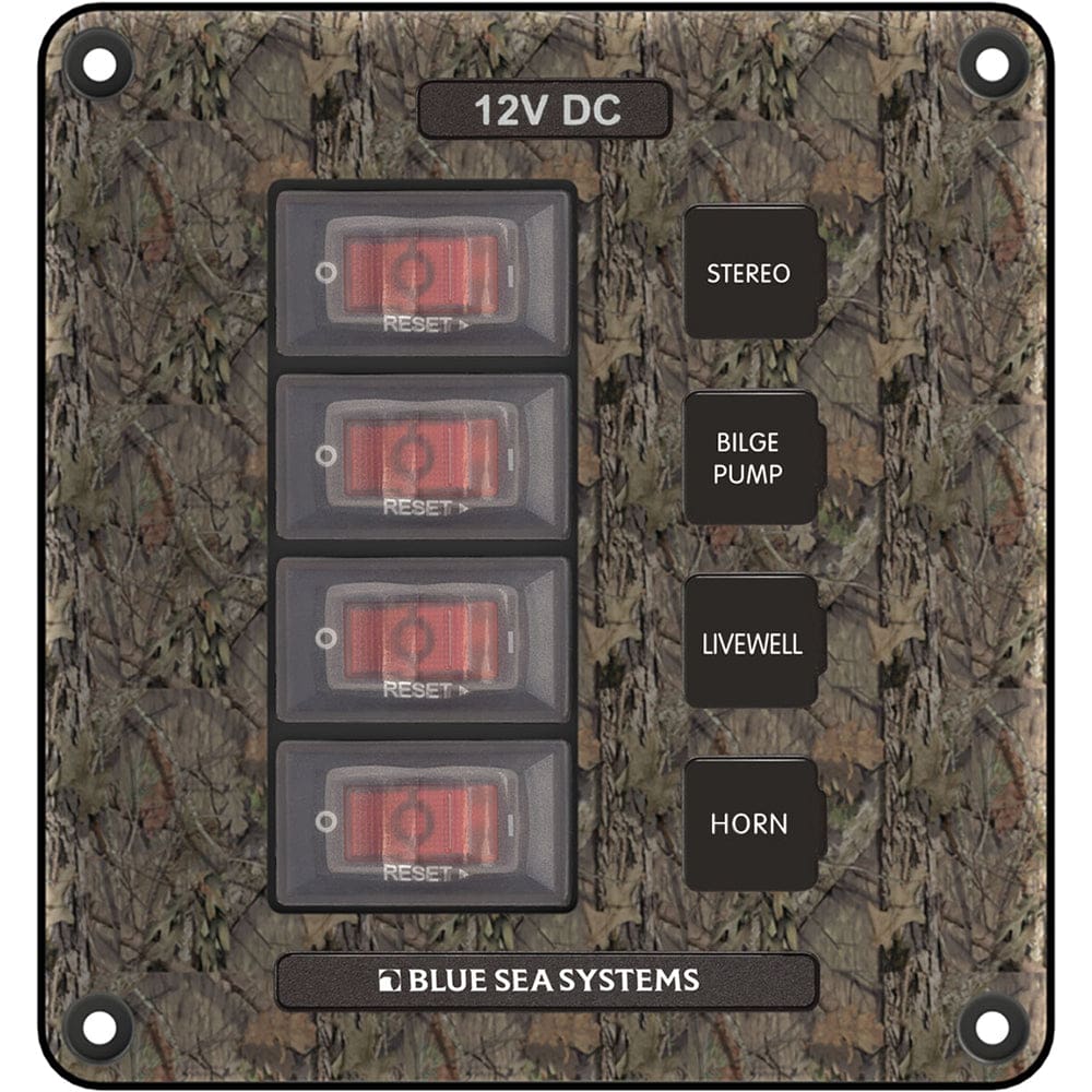 Blue Sea 4323 Circuit Breaker Switch Panel 4 Position - Camo - Electrical | Electrical Panels - Blue Sea Systems