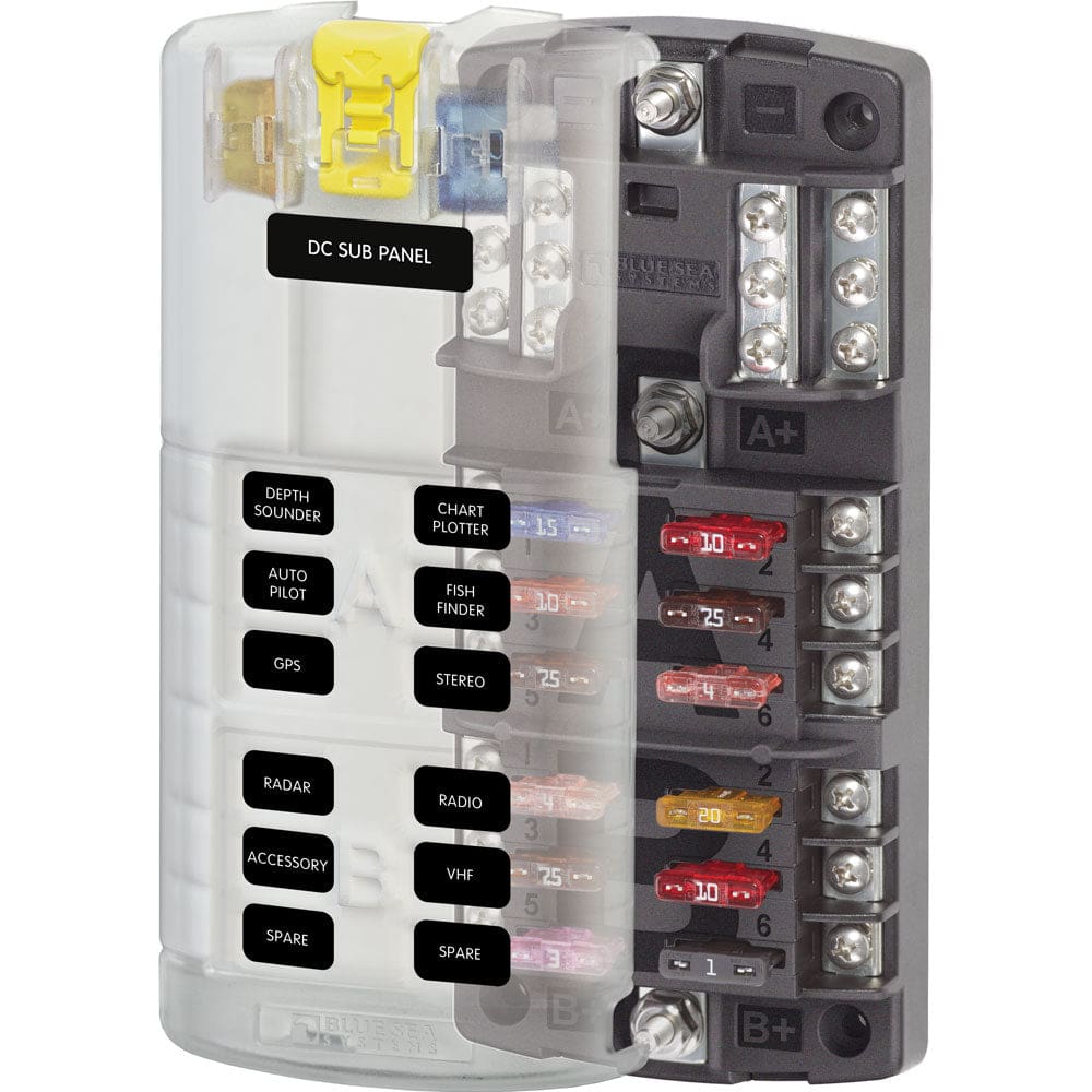 Blue Sea 5032 ST-Blade Split Bus Fuse Block - Electrical | Fuse Blocks & Fuses - Blue Sea Systems