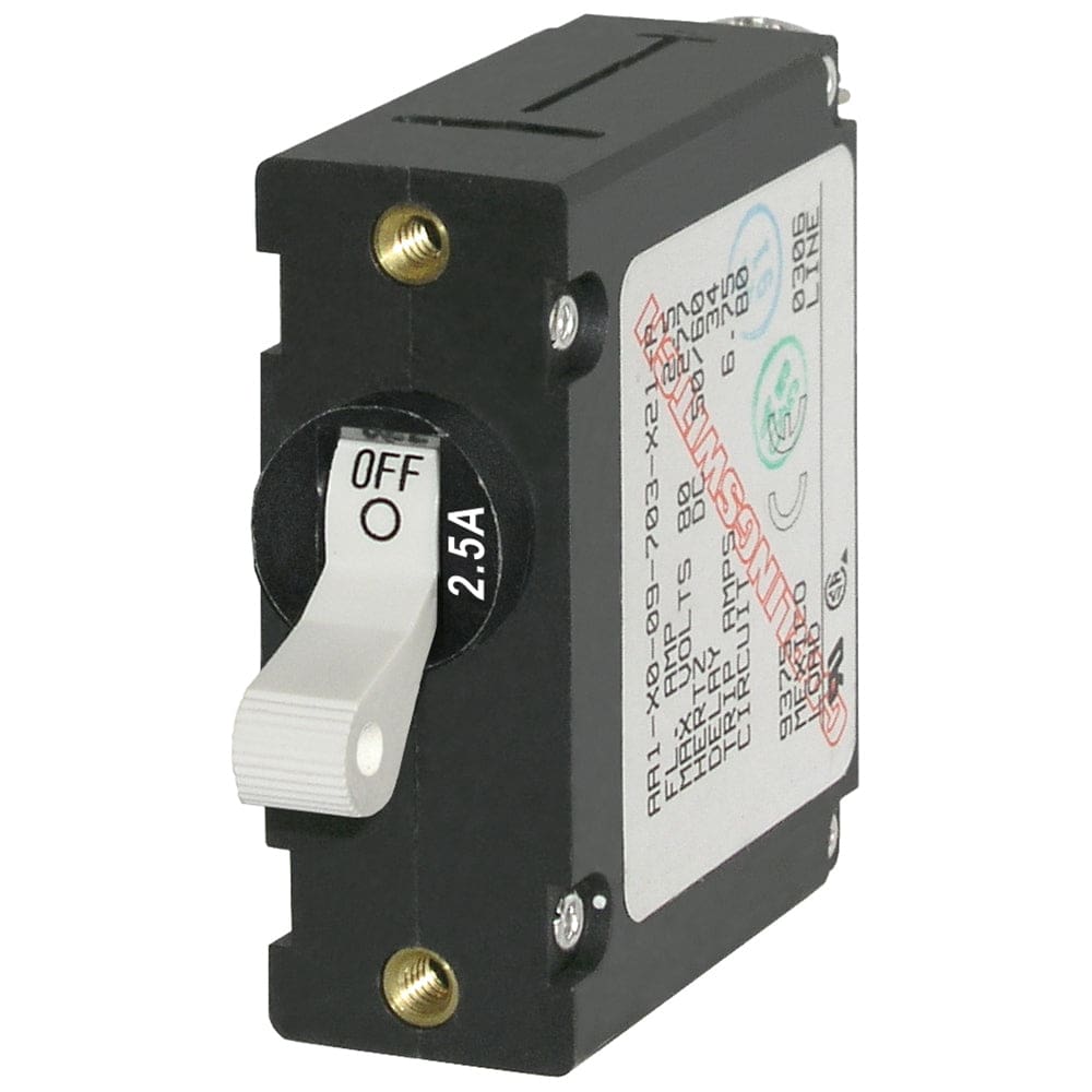 Blue Sea 7197 A-Series White Toggle Circuit Breaker - Single Pole 2.5A - Electrical | Circuit Breakers - Blue Sea Systems