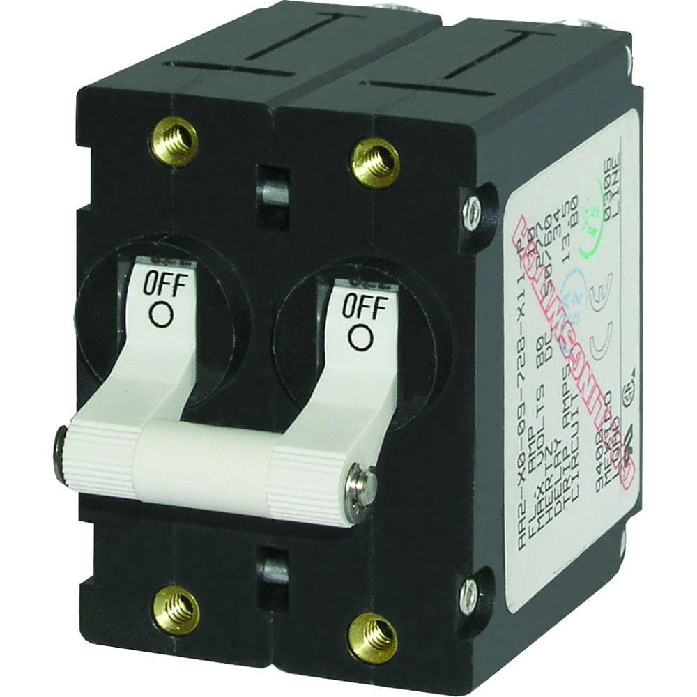 Blue Sea 7235 A-Series Double Pole Toggle - 15AMP - White - Electrical | Circuit Breakers - Blue Sea Systems