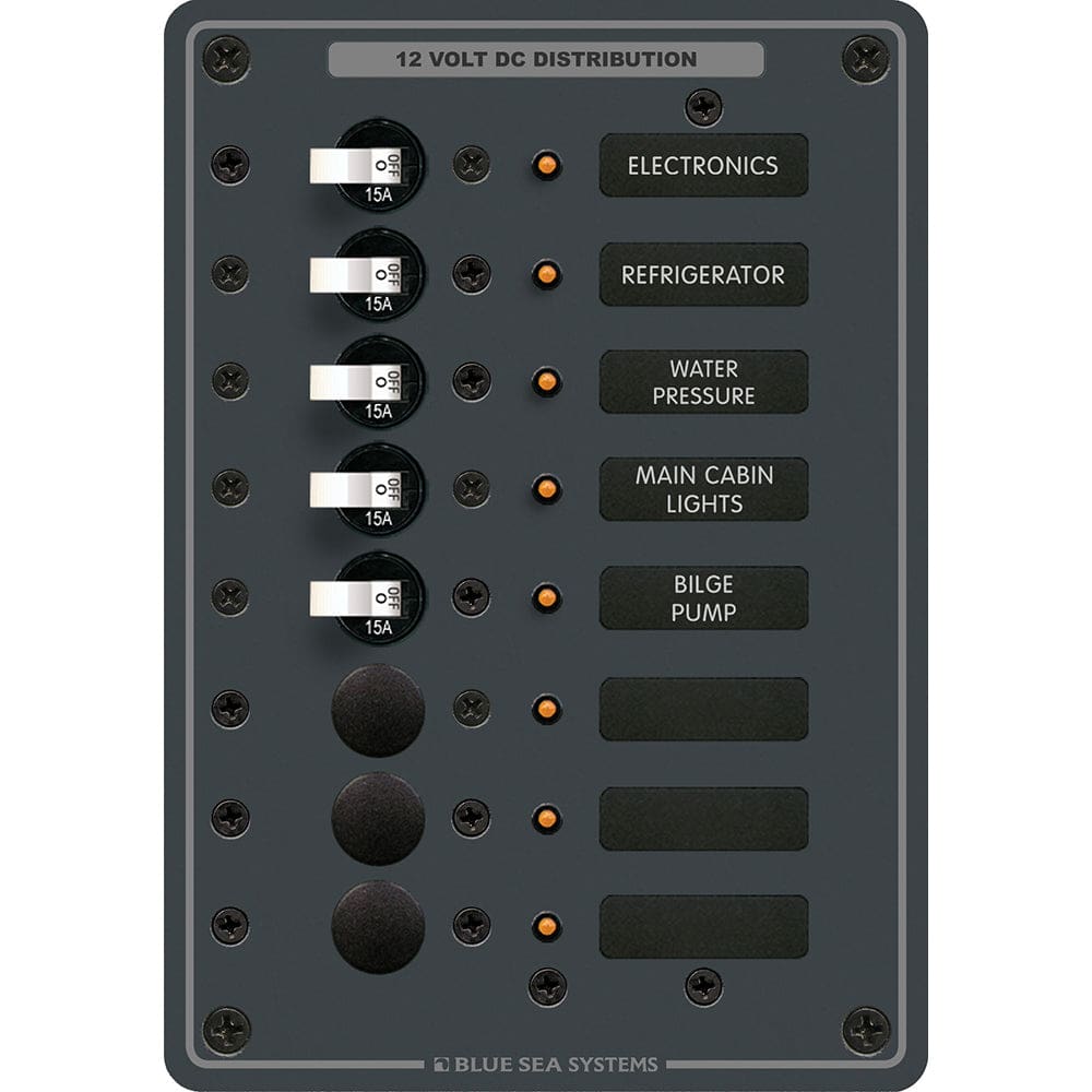 Blue Sea 8023 DC 8 Position Circuit Breaker - White Switches - Electrical | Electrical Panels - Blue Sea Systems